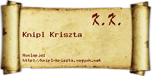 Knipl Kriszta névjegykártya